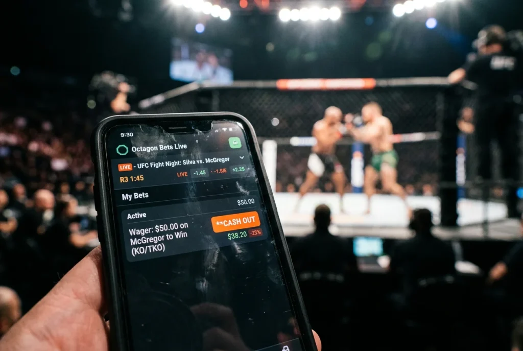 Cash-Out-Button bei einer laufenden MMA-Live-Wette