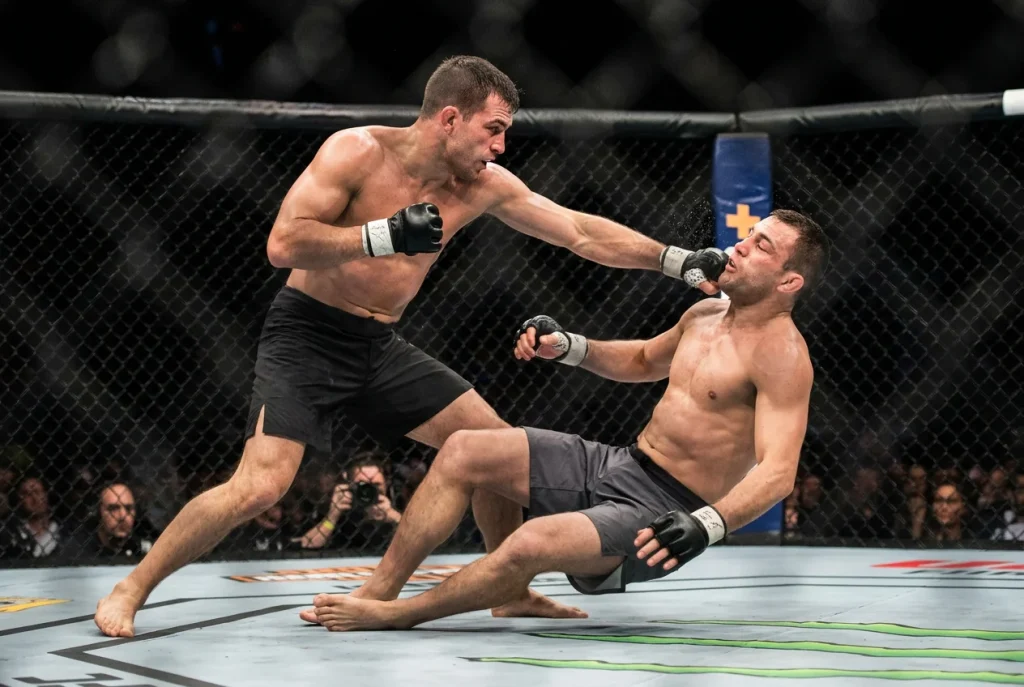 Knockdown-Moment in einem UFC-Kampf