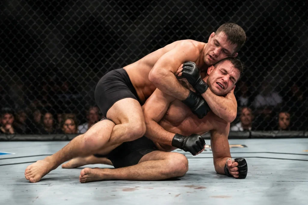 Submission-Versuch in einem UFC-Live-Kampf