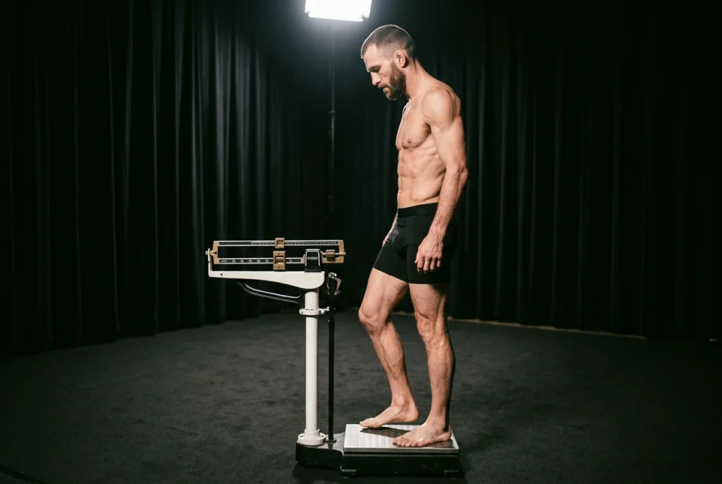 UFC-Kämpfer beim offiziellen Wiegen