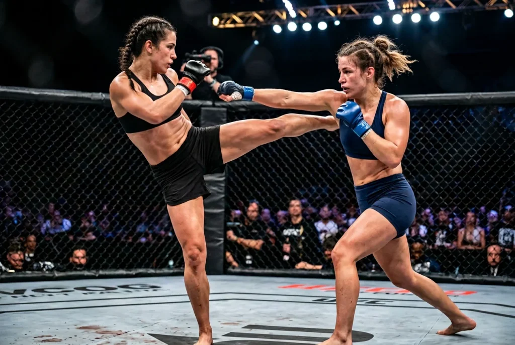 UFC-Frauenkampf in Live-Aktion